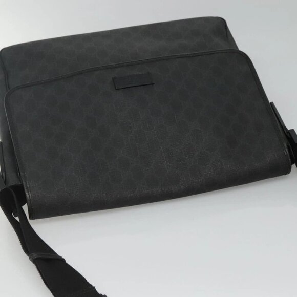 GUCCI GG Supreme Shoulder Bag PVC Black Silver - Picture 6 of 16